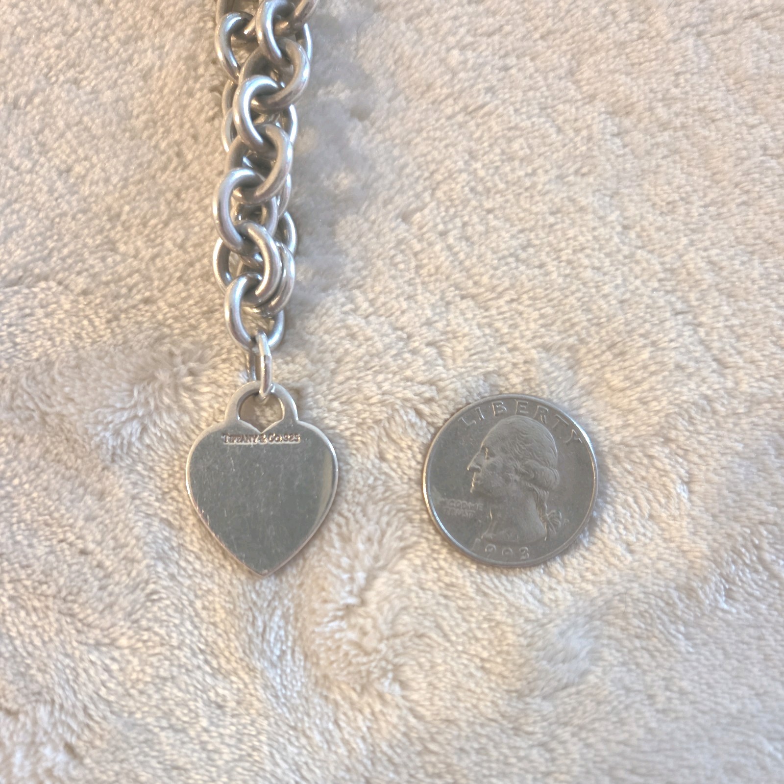 Tiffany & Co. Sterling silver Engravable Heart Tag Necklace 16″