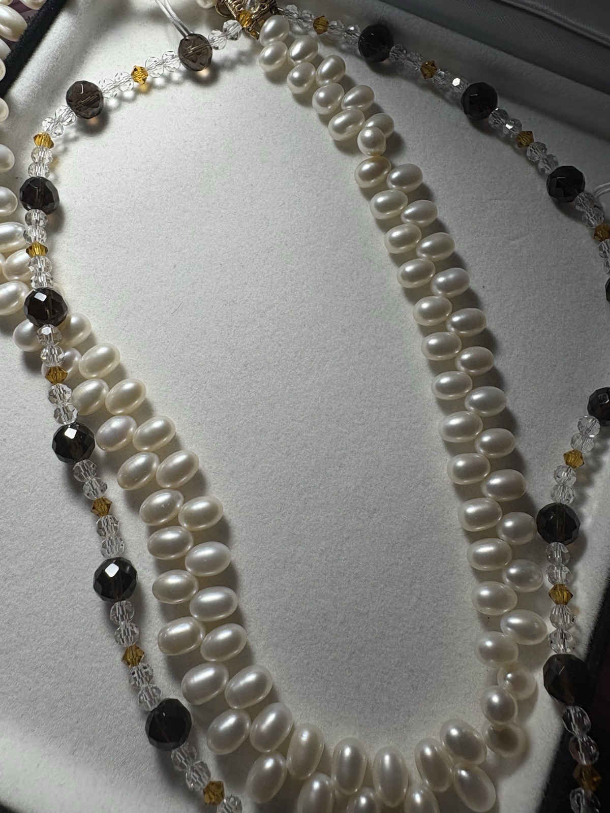 ESTATE 10k Yellow Gold Cultured Pearls Beads Doble Strand Necklaces 51.49G