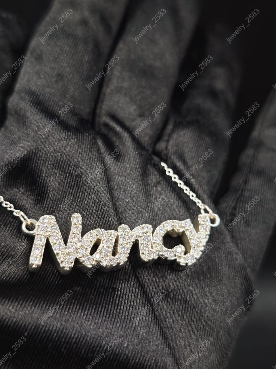 CHRISTMAS GIFT Womens Certified Natural Diamond Engraving Pendant 18″ Chain 925S