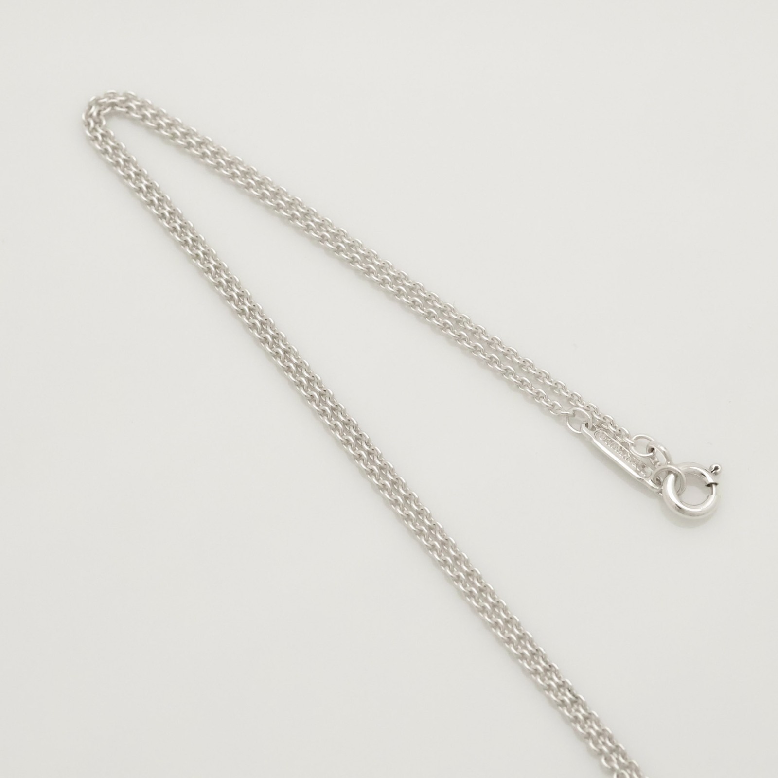 Authentic Tiffany & Co. Atlas Cube Pendant Necklace 16.8″ Silver 925 w/Pouch
