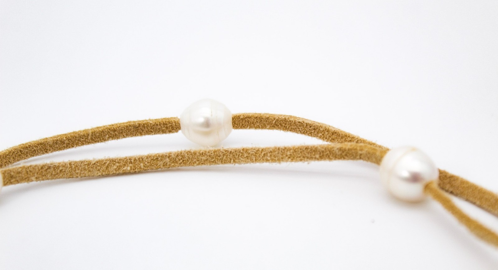 Minimalist Freshwater Natural Pearl Leather Wrap Long Necklace 52″