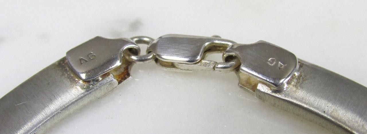 Sterling Silver Fashion Link Necklace ~ 16-1/2″ ~ 40grams ~ 11-I900