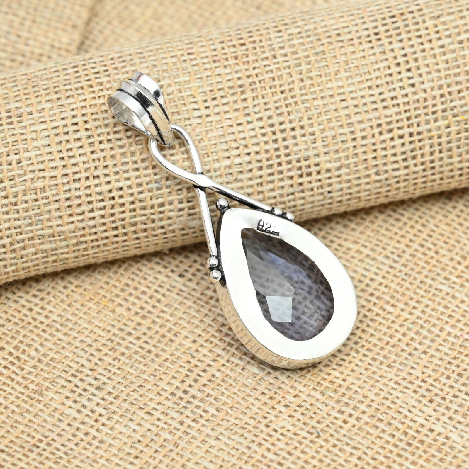 Gorgeous Iolite Gemstone Handmade 925 Sterling Silver Jewelry Pendant
