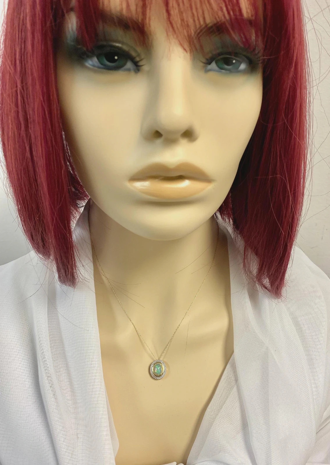 2 Ct Oval Lab Created Fire Opal Halo Pendant Necklace 14K Yellow Gold Plated