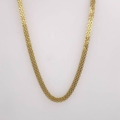 14k 16″ Yellow Gold 4.7mm Bismark Braided Link Chain Necklace 3.3 Grams