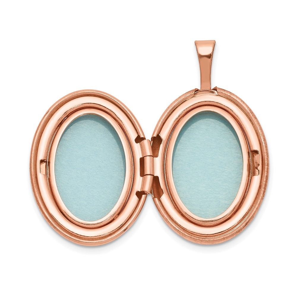 Sterling Silver Rose Gold-plated 20mm Polished Oval Locket Pendant 2.53gm