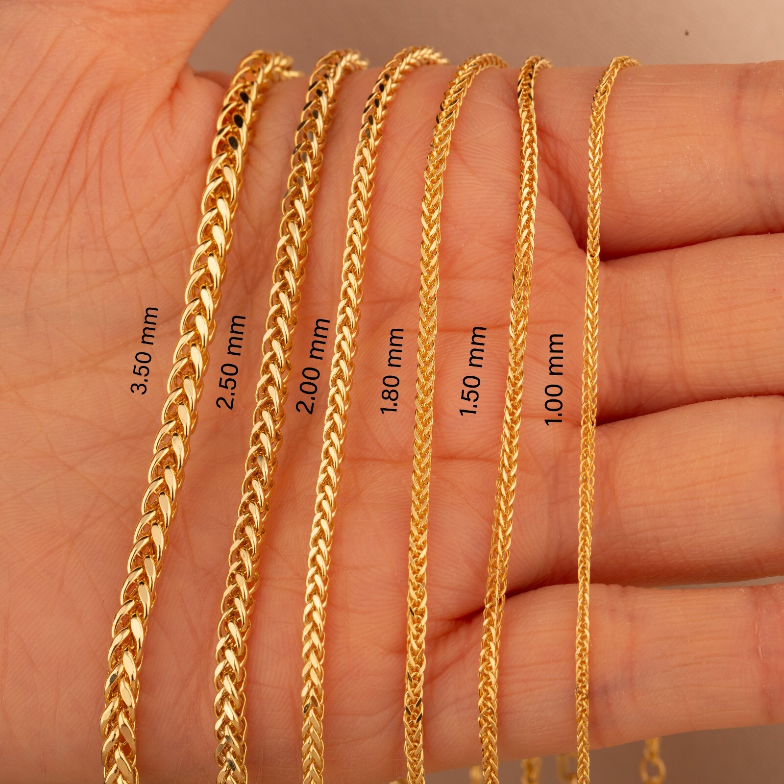 14K Gold Spiga (Wheat) Chain Necklace