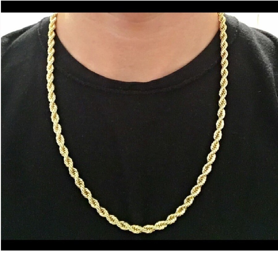 Designer Inspired Genuine 18K Gold Filled Italian Rope Chain Necklace 16″~32inch