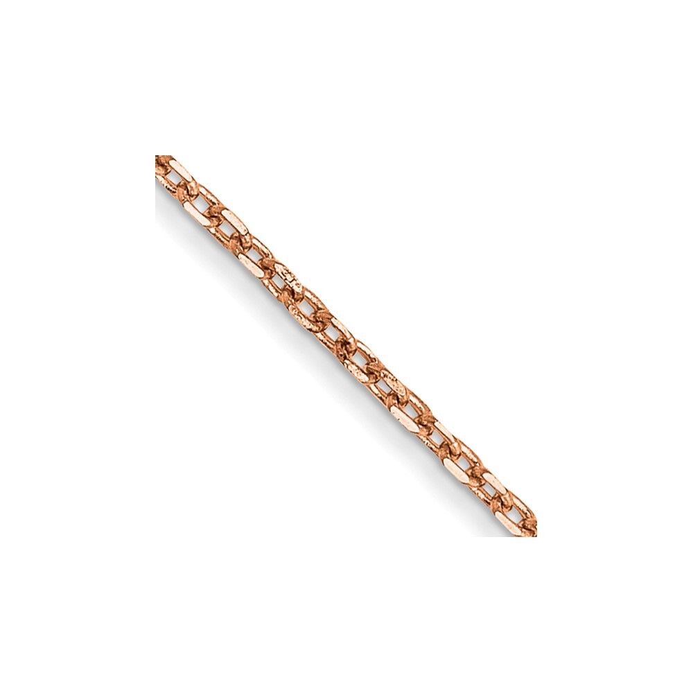 Real 14kt Rose Gold 16 inch 1.10mm Diamond-cut Cable with Lobster Clasp Chain
