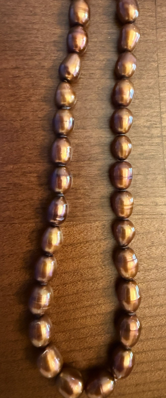 Signed GSJ 925 Freshwater Brown Pearl Necklace Sterling Lobster Clasp Extender