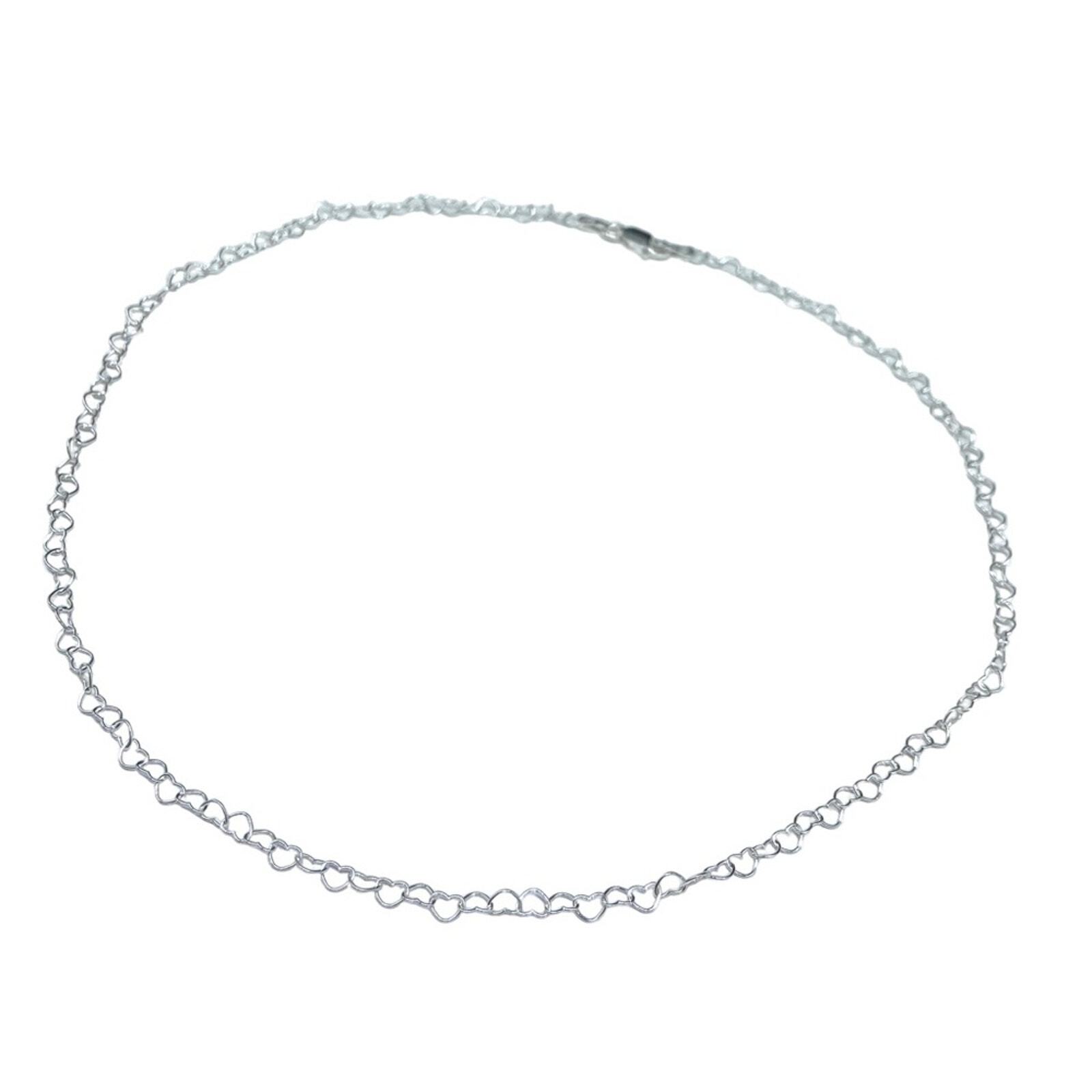 20” Sterling Silver Heart Chain Necklace Solid 925 Italy Layering Dainty Gift
