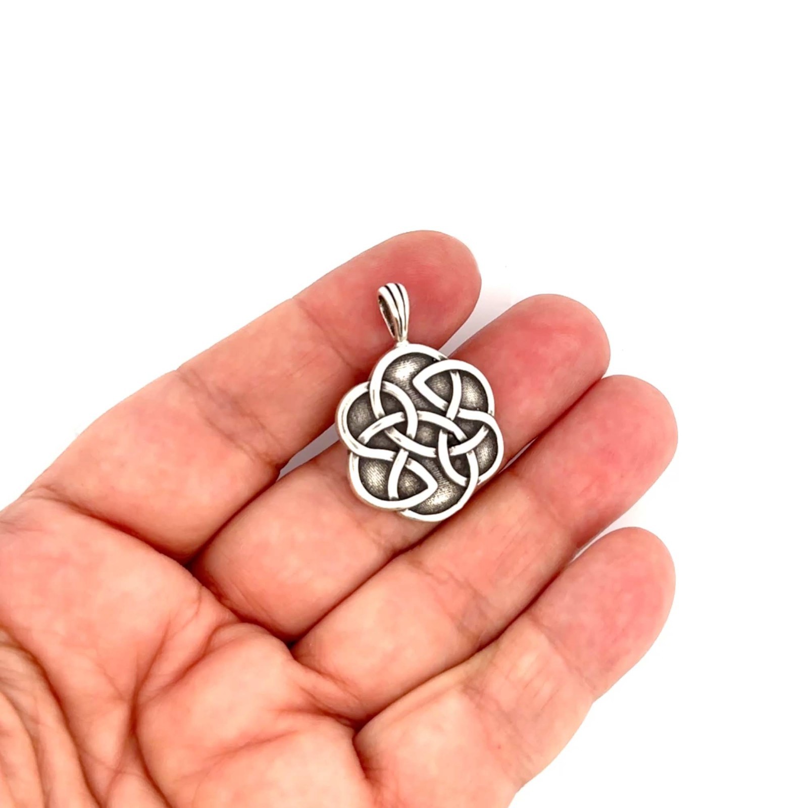 Celtic Knot Shield of Destiny Heavy 925 Solid Sterling Silver Pendant 7 grams