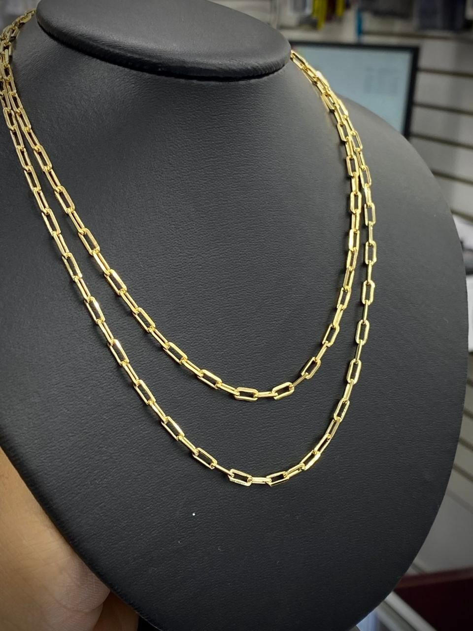 3.5MM Chocker Paper Clip Chain Necklace Womens Girls Kids Chain Babies 16″ 18″