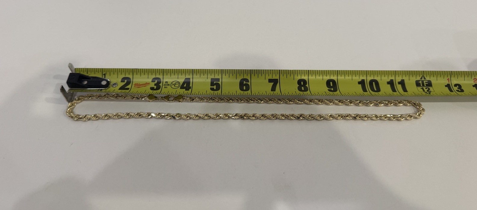10k Yellow Gold 4 mm Rope Chain Necklace Size 24” 12.3g