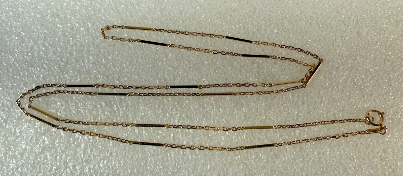 Antique 14k Yellow Gold Bar Link Necklace Chain 25″