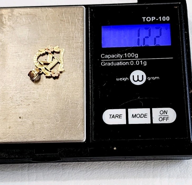 Vintage 14k Gold Initial “K” Heart Pendant Black Hills 1.22g .75″
