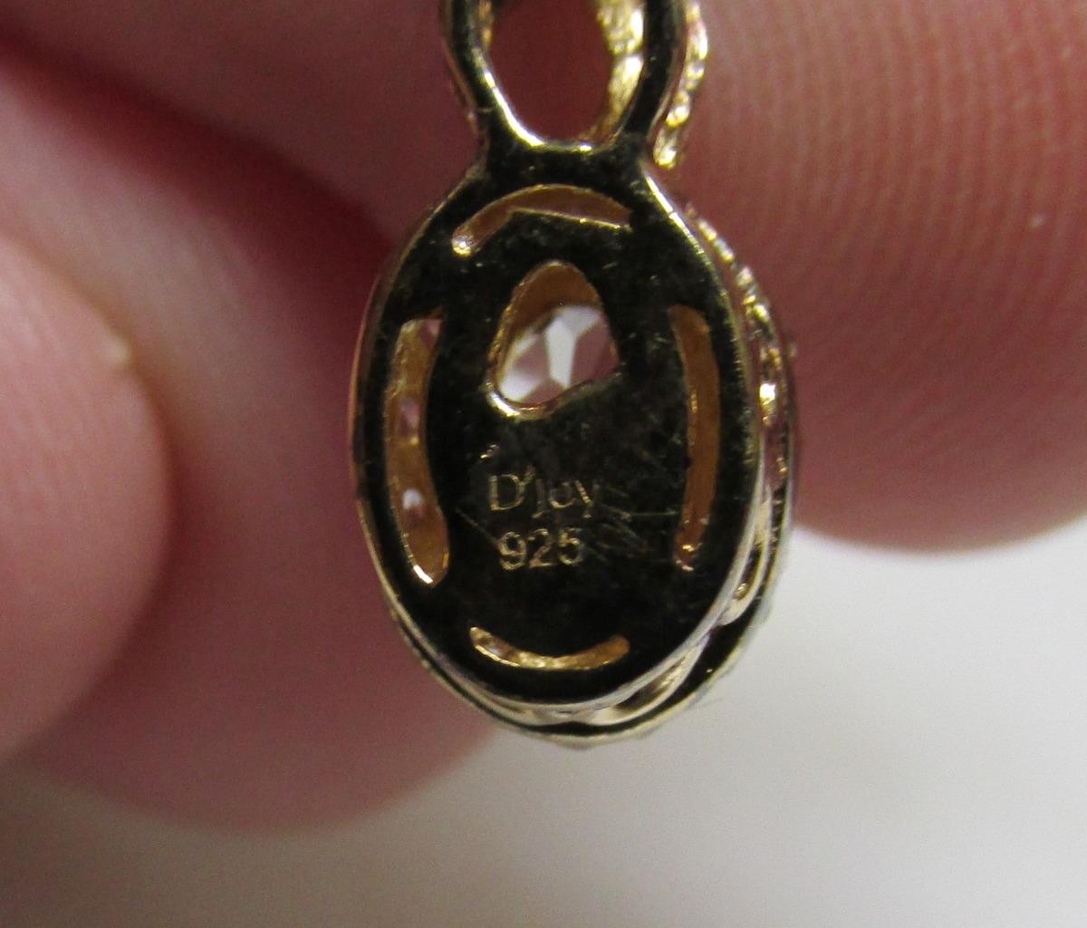 D’Joy Unknown Stones Sterling Silver Drop Pendant w/ Chain ~ 2.6grams ~ 3-K190