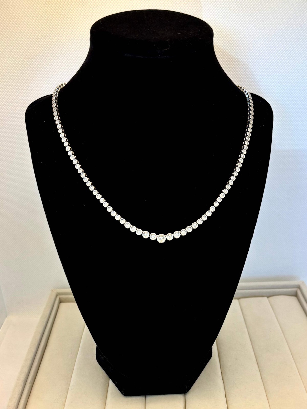 950 Platinum Natural Diamond Tennis Chain