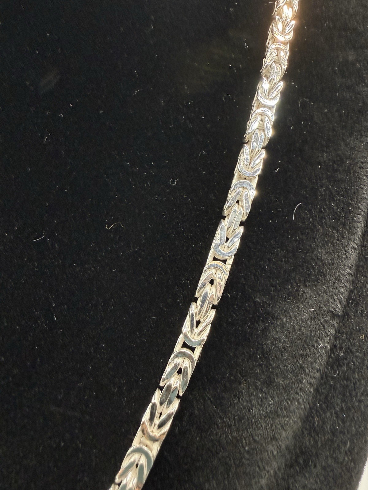 4mm Solid Sterling Silver 925 Byzantine Chain 22” Handmade High Polish