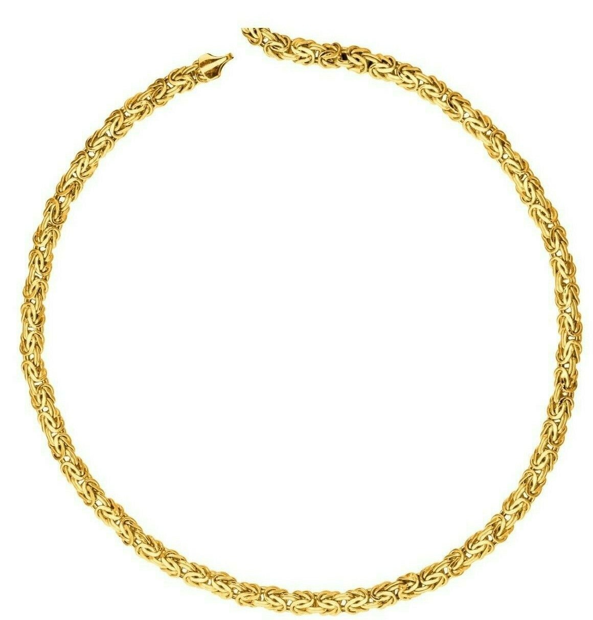 14k Yellow Gold Super Byzantine Link Fashion Chain Necklace 18″ 6mm 10.5 grams