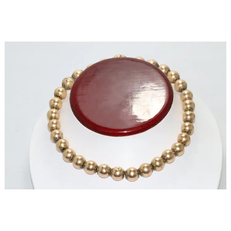 Vintage 14 KT Yellow Gold Ball Designed Choker Necklace
