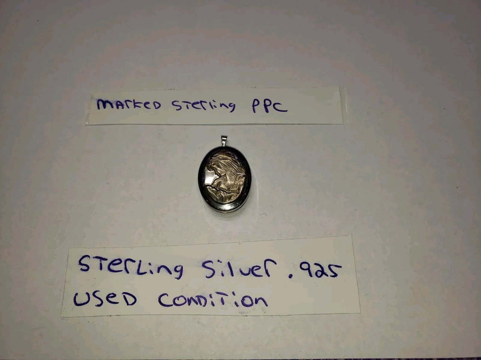 .925 Sterling Silver PPC Fingerprint Locket Mother & Child Vintage 1980’s .925