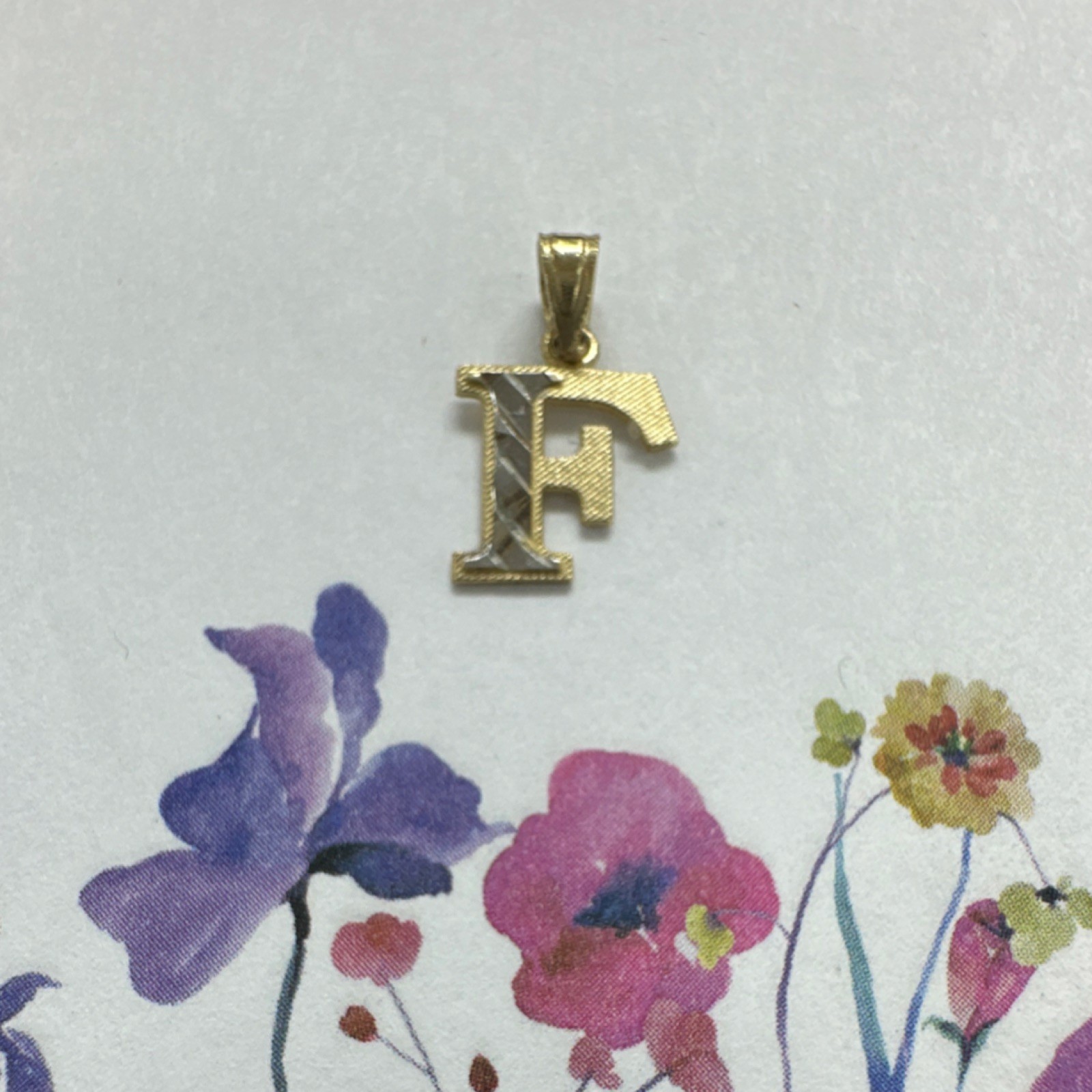 Yellow Gold 14k Letter F Pendant Alphabet Theme No Stone Jewelry Charm