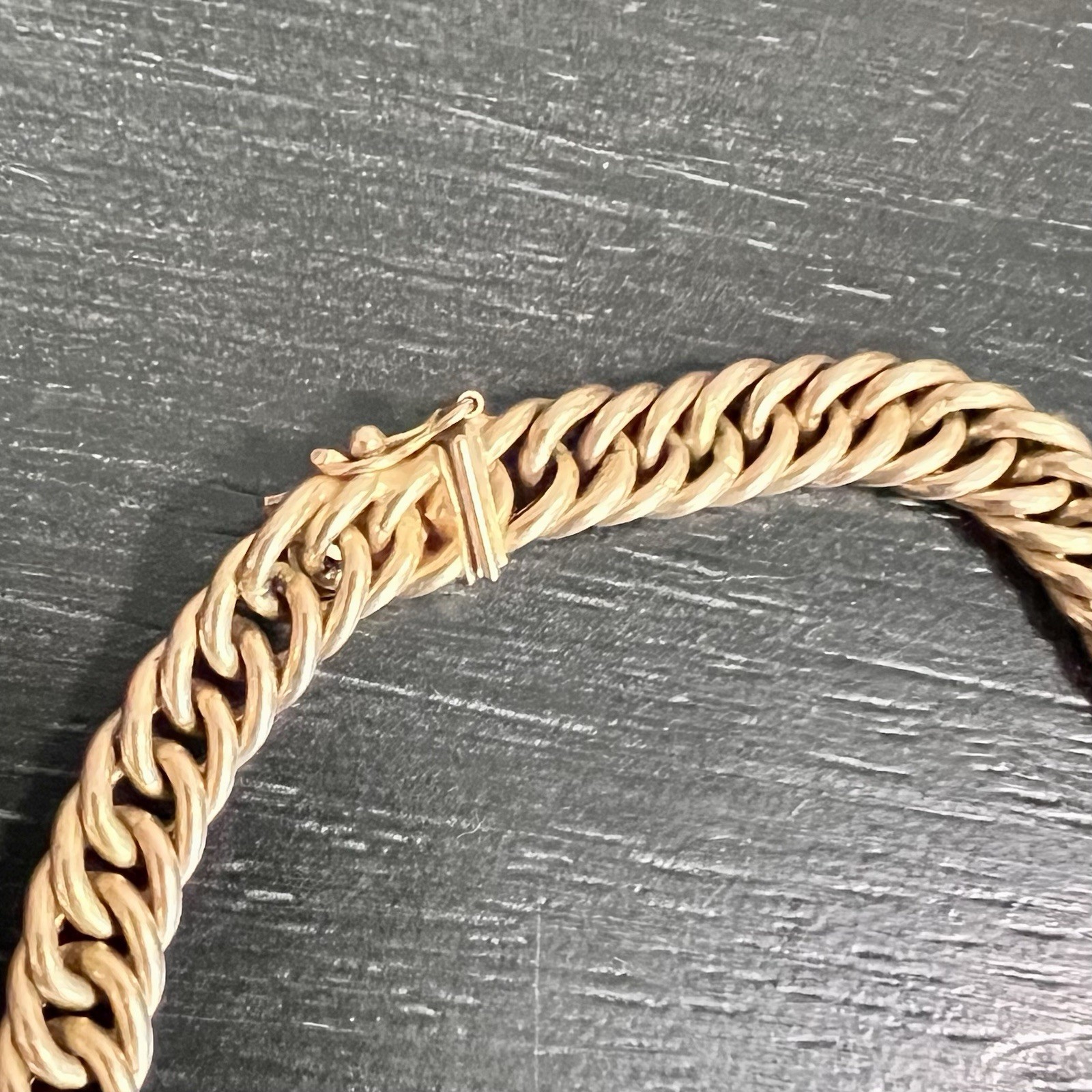 VTG Solid 14K Italian Chain 57 AR Hallmark Reversible Fancy Curb Necklace 26.58g