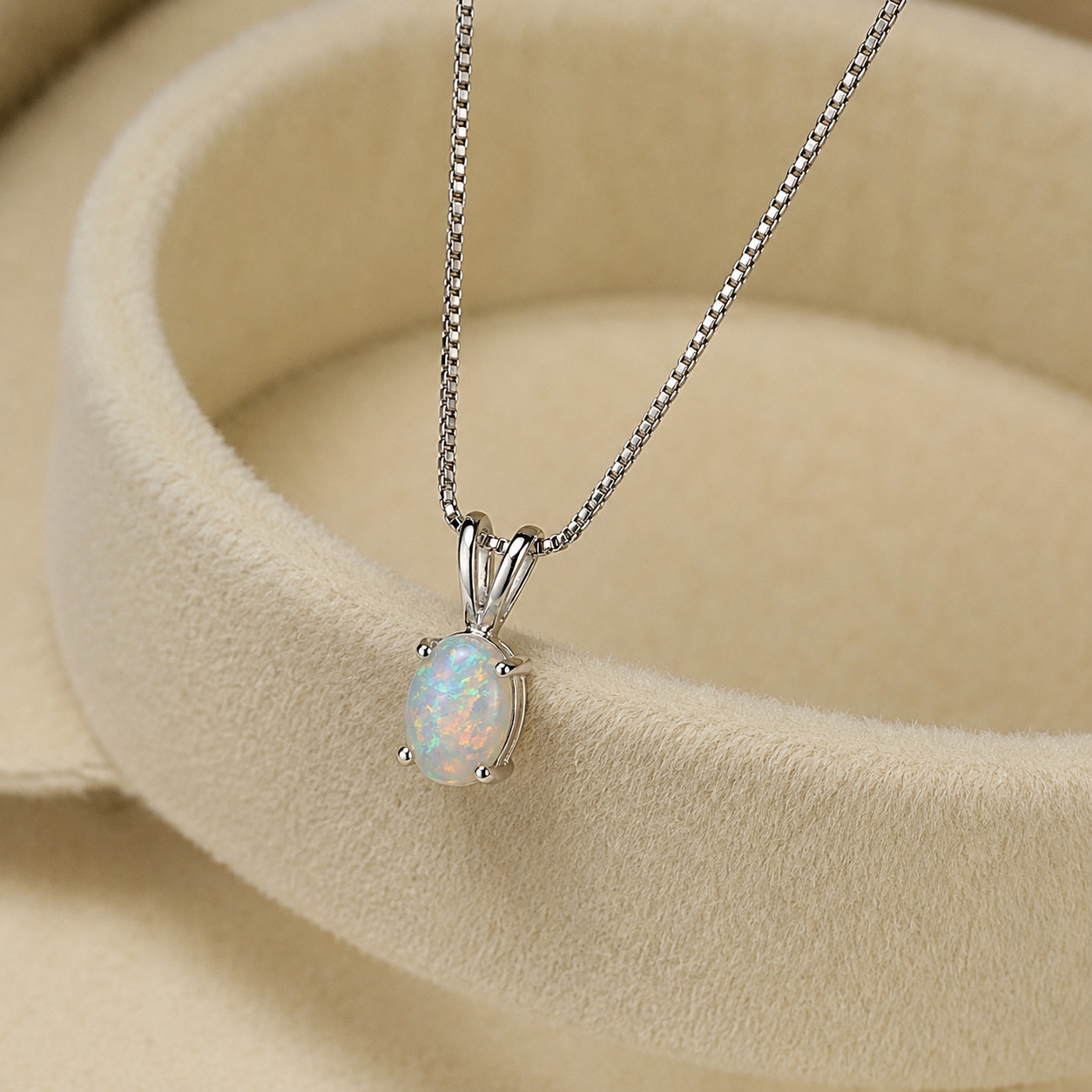 6x8mm white fire opal pendant sterling 925 silver jewelry without chain pendant
