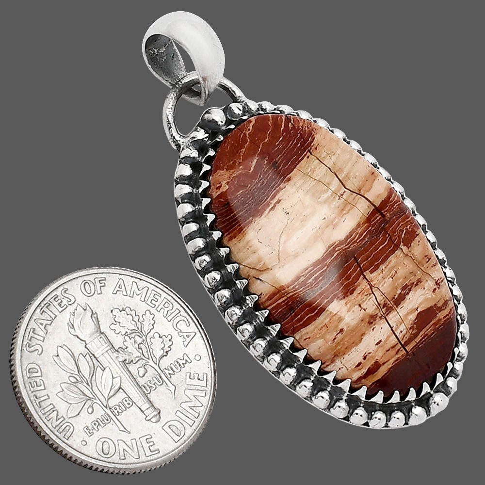 Natural Snake Skin Jasper 925 Sterling Silver Pendant Jewelry P-1312