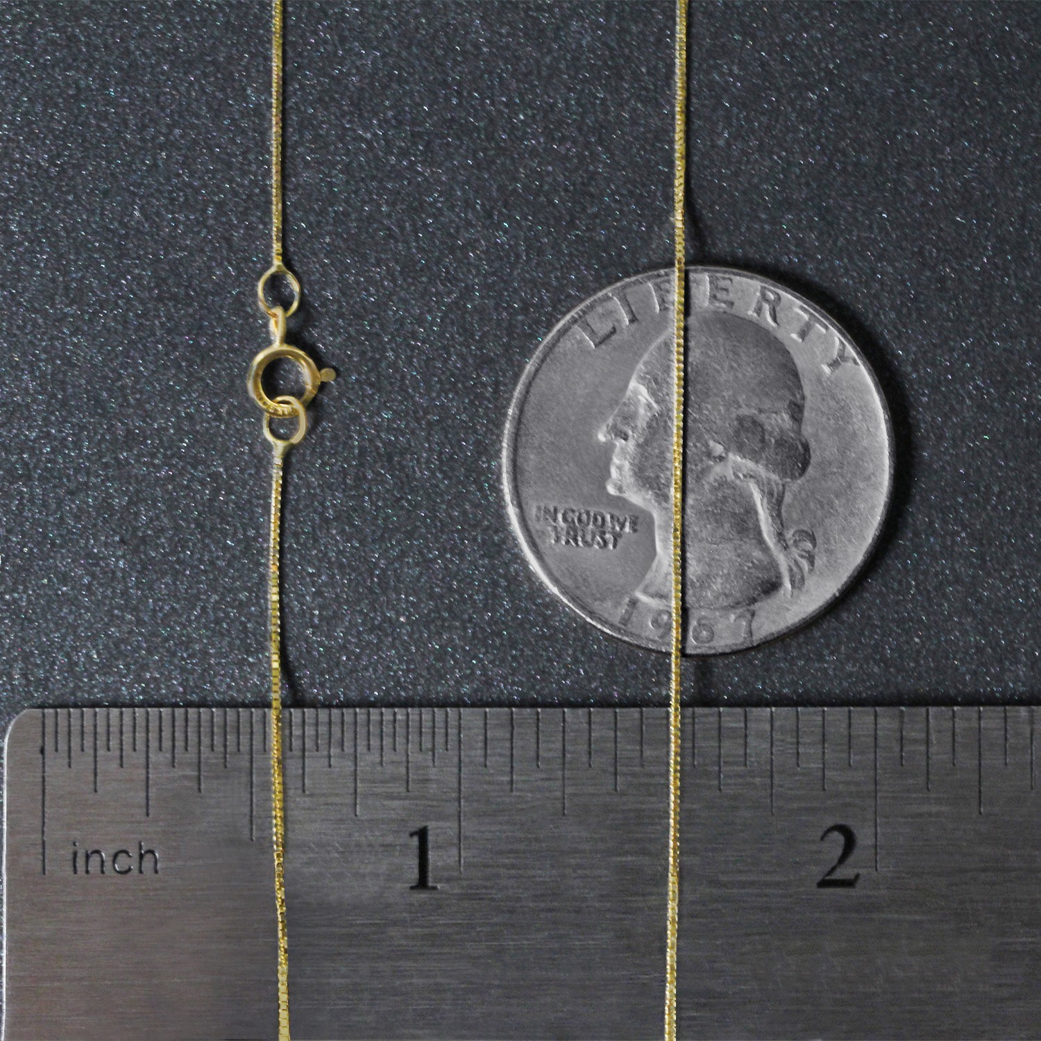 Classic Box Chain, 14K Yellow Gold, Sizes 16-20, 0.45 mm, Polished, Dainty