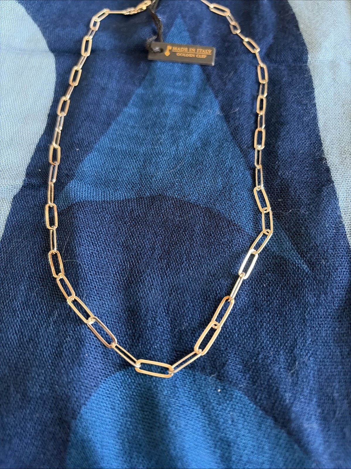 Woman’s Sterling Silver Paper Clip Necklace Measuring 18 Inch Italy