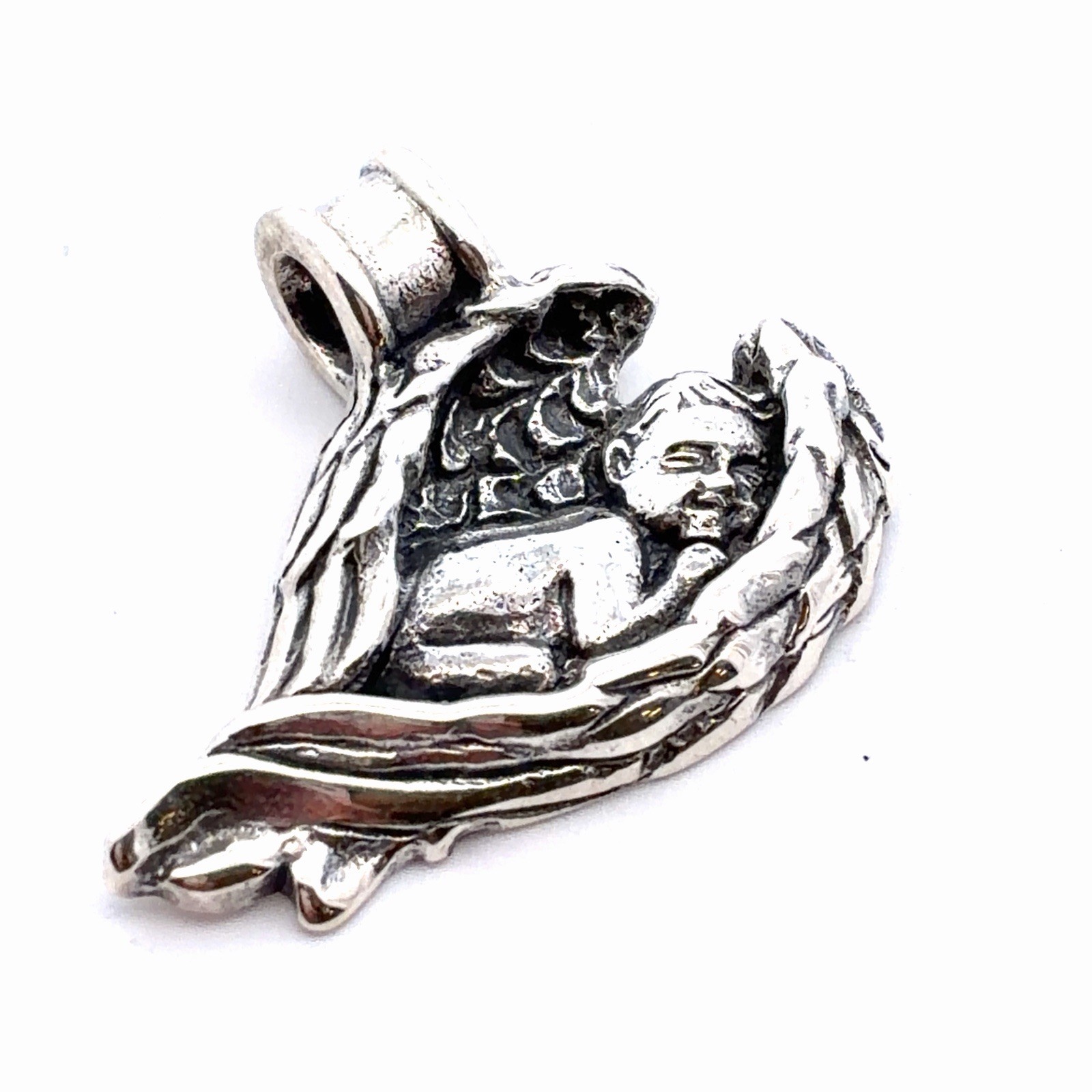 Designer Cristy Cali 925 Sterling Silver Angel Baby In Loving Memory Pendant