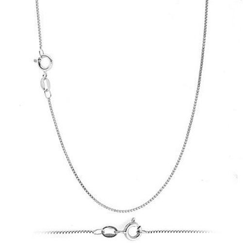 .925 Solid Sterling Silver 1.1mm Box Chain Necklace / Cadena de 925 plata