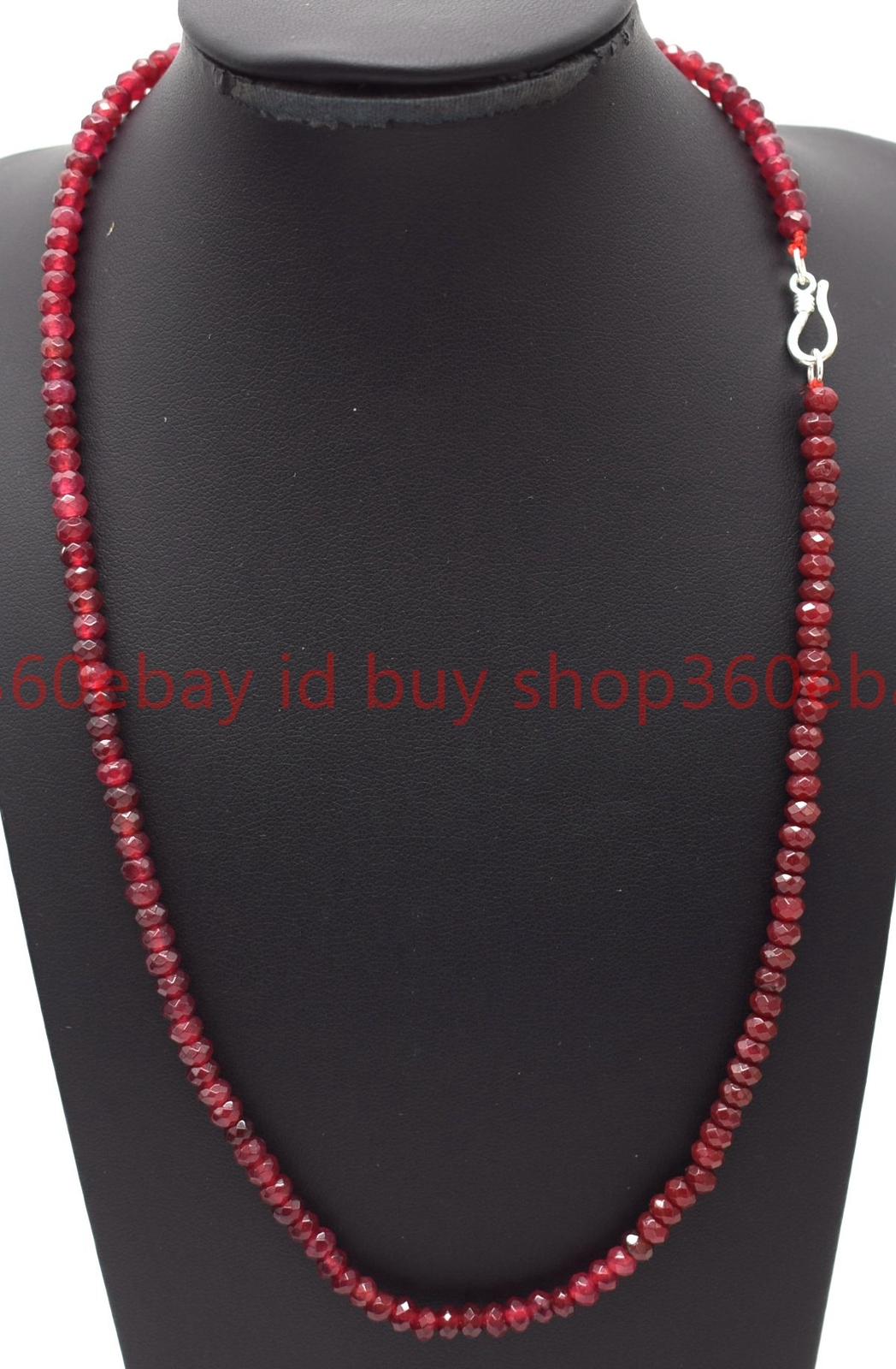Natural Fashion 2x4mm Faceted Red Jade Rondelle Gemstone Beaded Necklace 16-28in