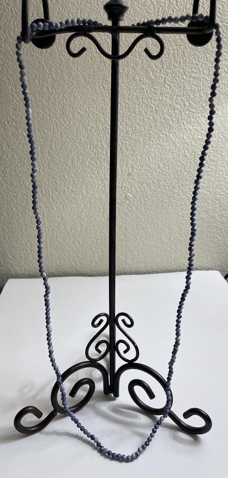 Natural Sodalite Royal Blue Beaded 34 in Necklace 4mm Gemstones Single Strand