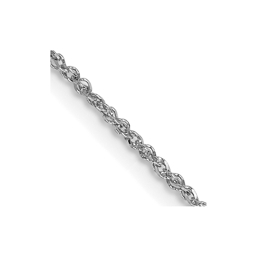 14K White Gold 1.1mm Ropa Chain Necklace with Spring Ring Clasp 22 In