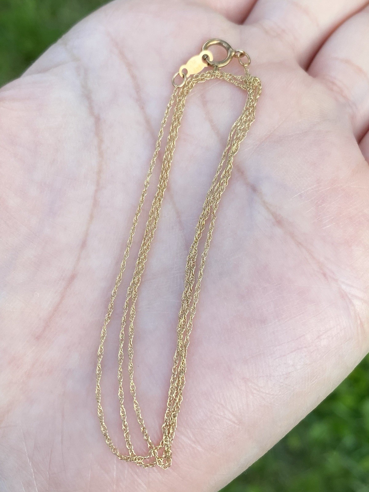 Real 14K Yellow Gold Wheat Chain Necklace – 18 Inches