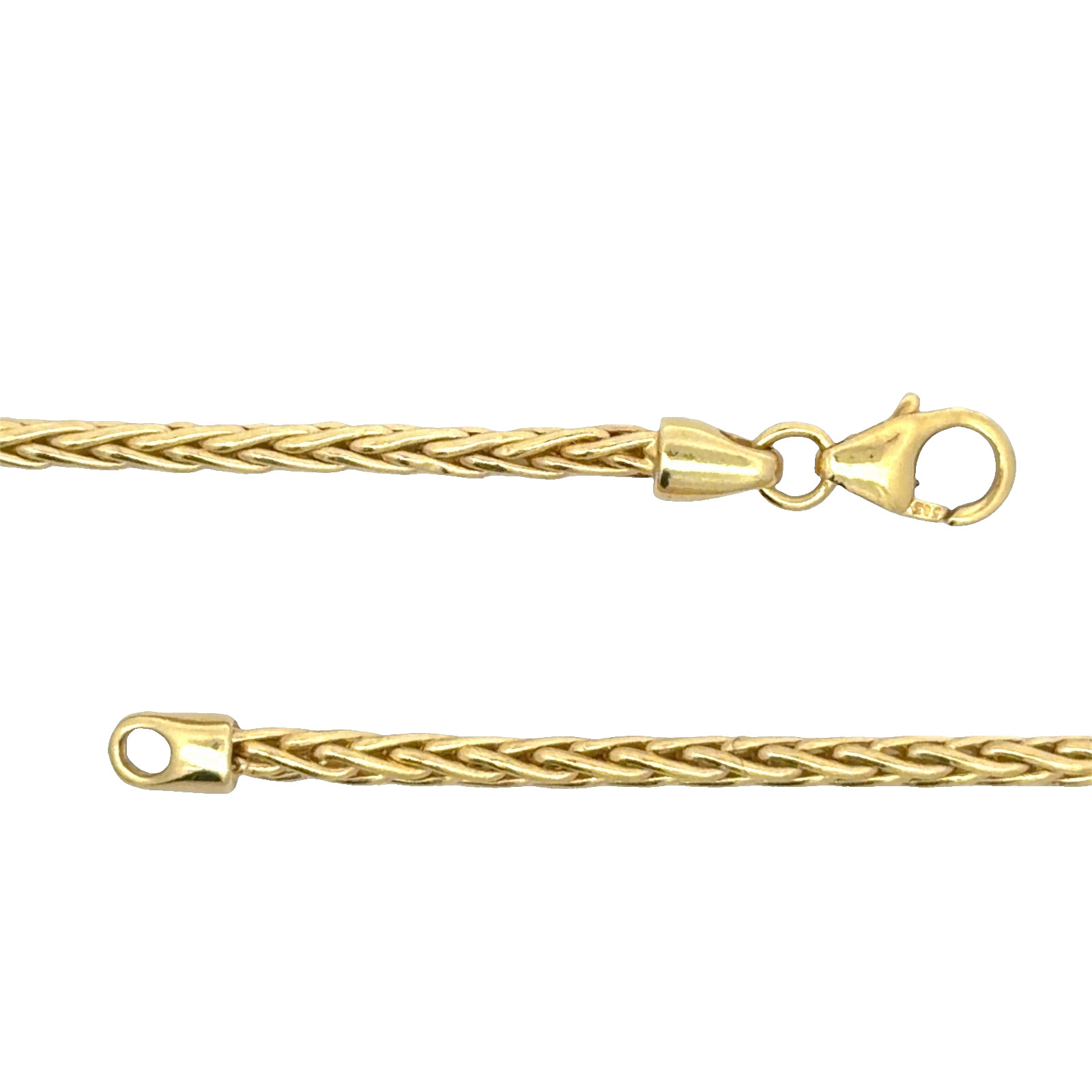 14K Yellow Gold Graduated Wheat Spiga Chain Necklace 18” 5.5mm New 6.7g