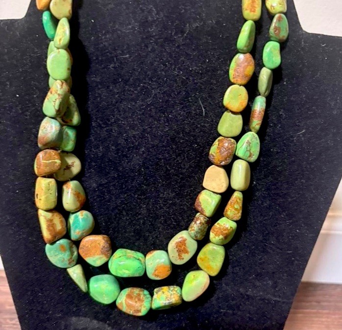 Desert Rose Trading JAY KING 925 Green Turquoise Double Strand Necklace 120g
