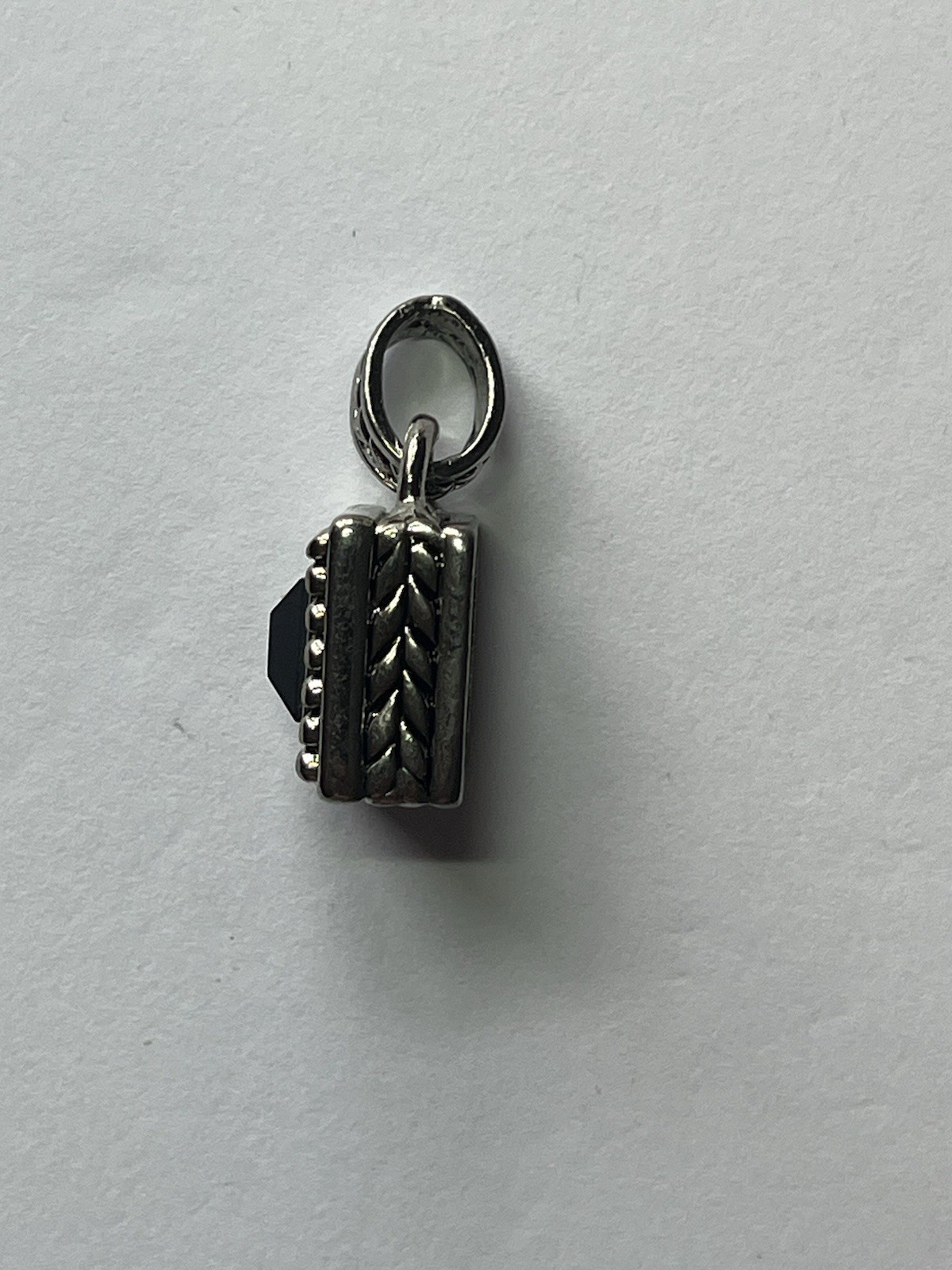 Beautiful Black Onyx Square Silver Pendant Detailed Design