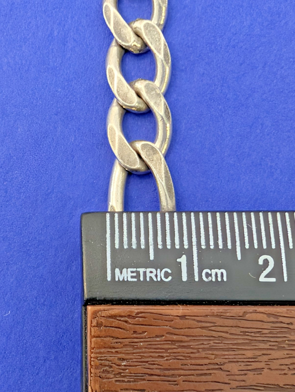 925 Italy Sterling Silver Figaro Chain Necklace 52g 23.5″ 9mm Mising Clasp AS IS