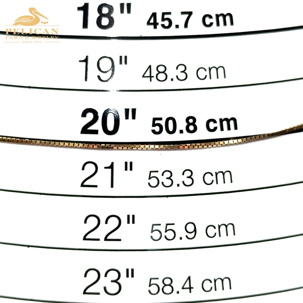 10KT Yellow Gold 20″ Box Chain Necklace Solid Link Lobster Clasp (PBR119796)