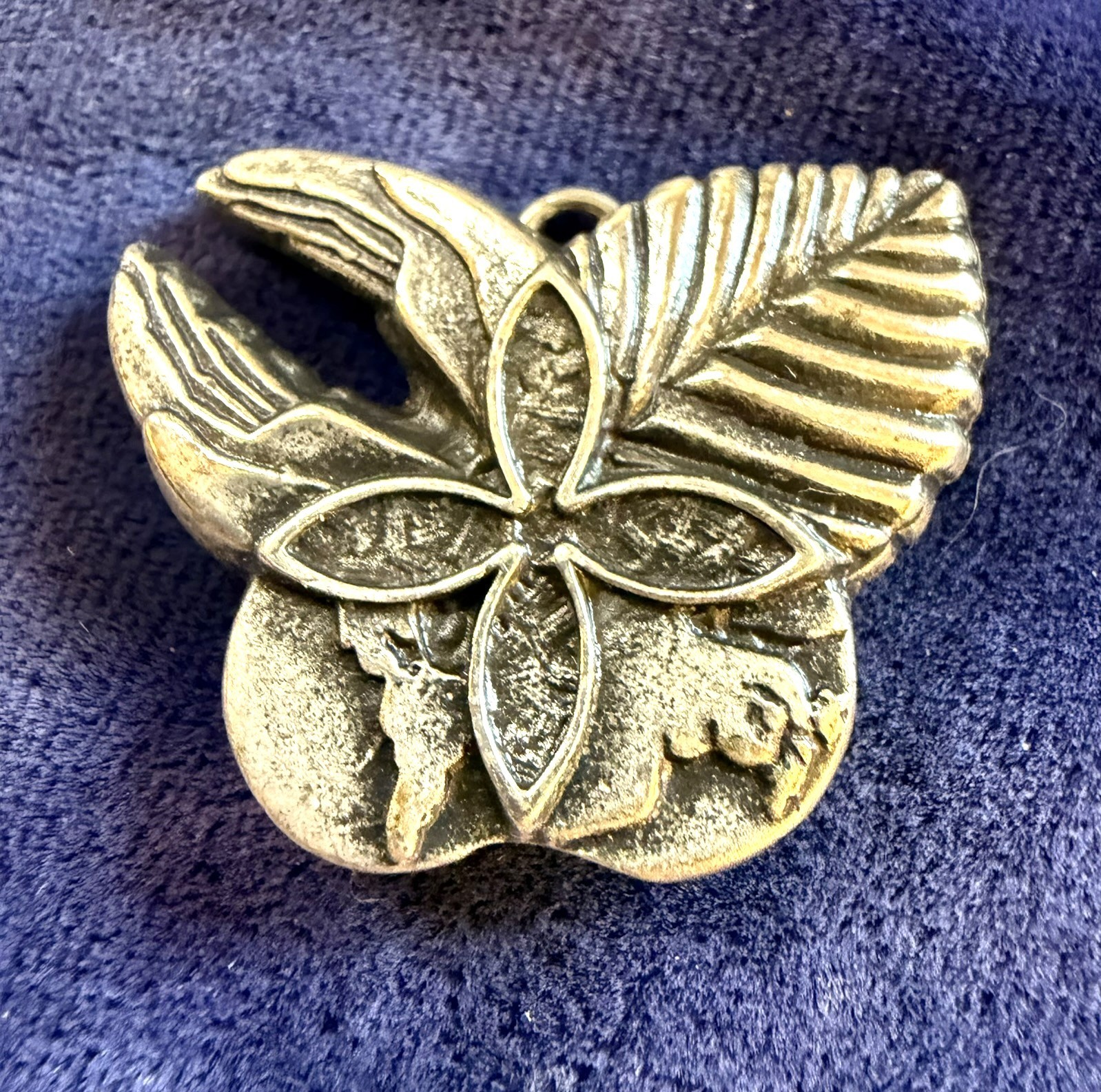 Vintage 925 Sterling Silver Peace on Earth Pendant Brooch 8.5g Unisex Adults