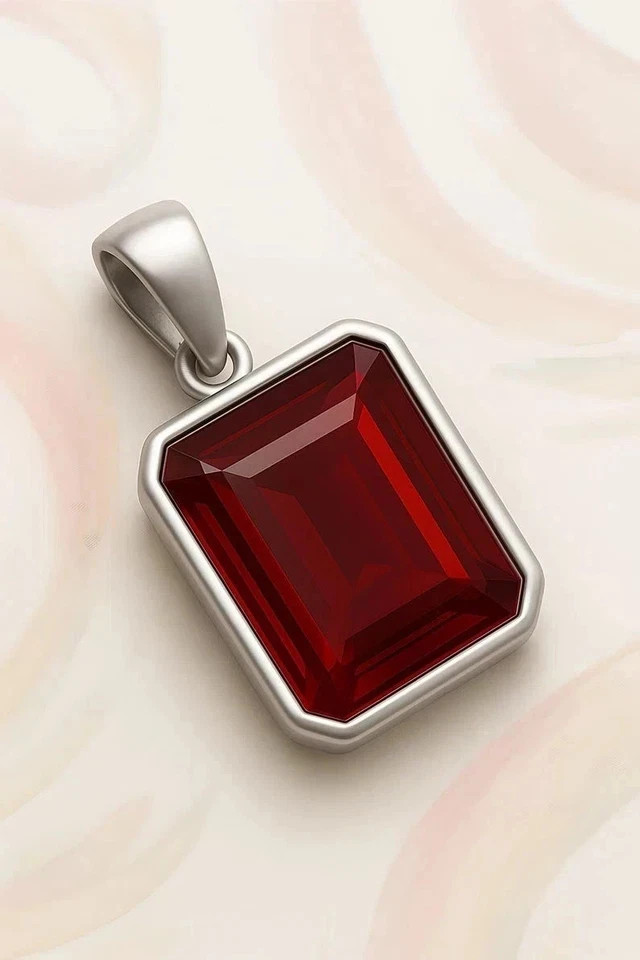 Certified 25 Ct Natural Red Painite Pendant in 925 Sterling Silver Best Gift