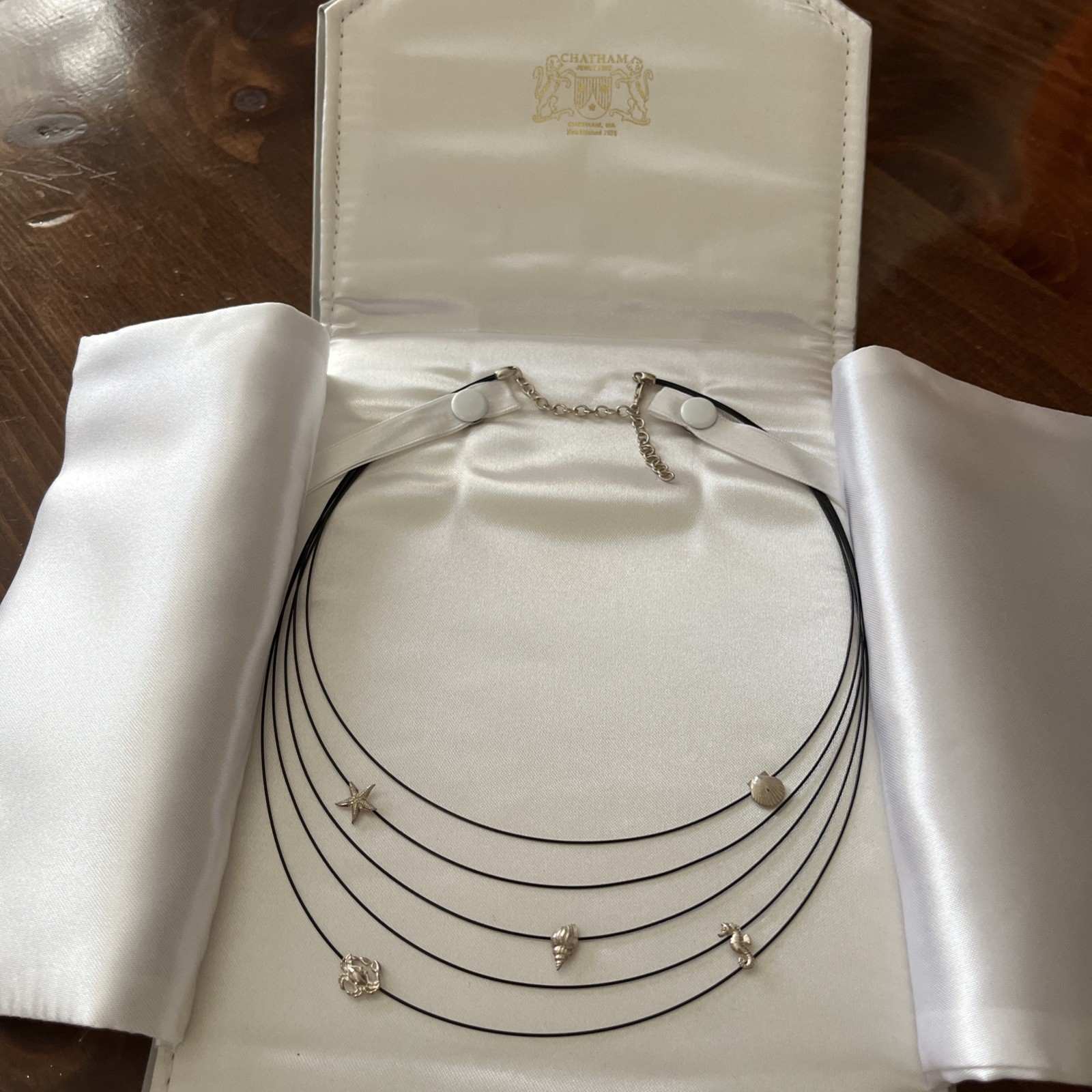 Chatham Jewelers Multi Cord Necklace With SS Seaside Jewelry In Original Packing