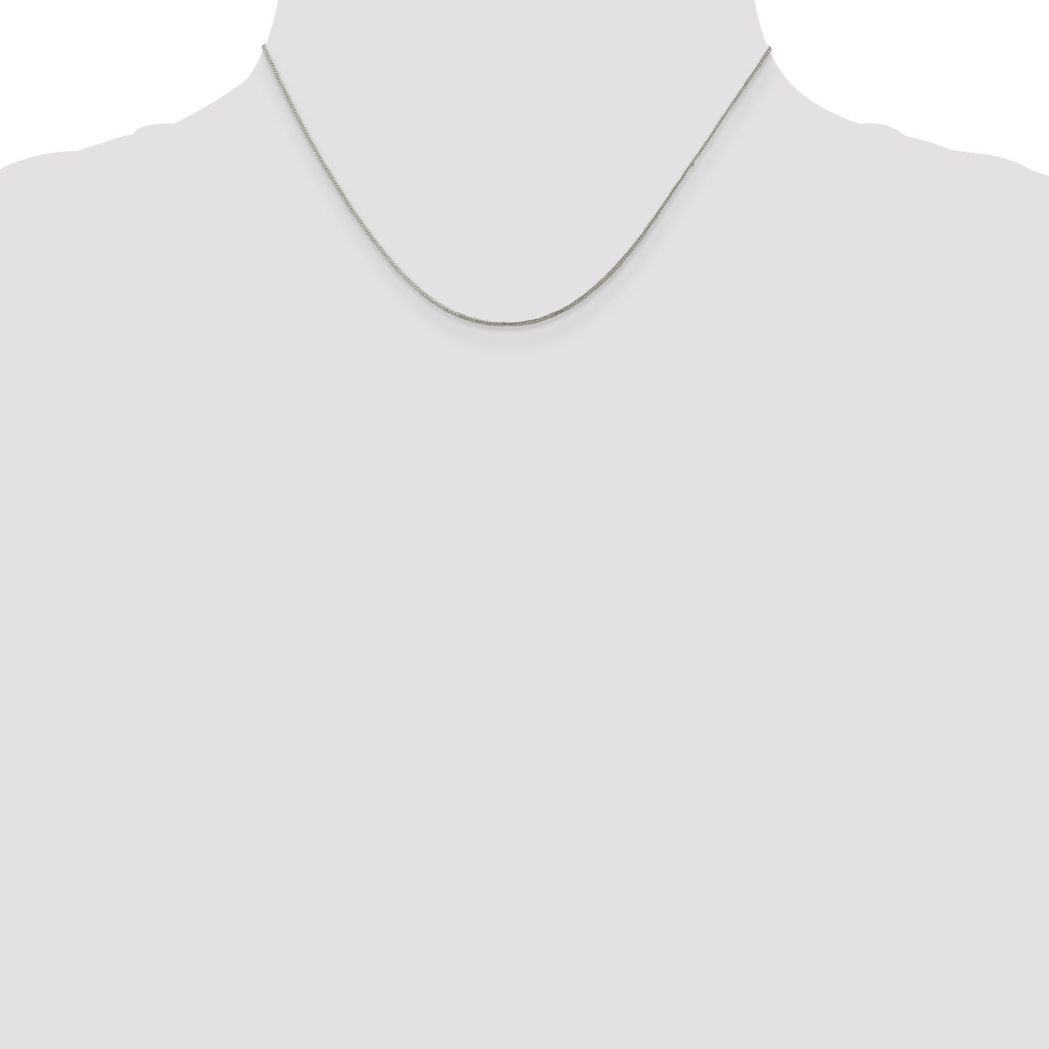 Sterling Silver Solid 0.80mm Plain Open Curb Chain w/ Lobster Clasp 16″ – 24″