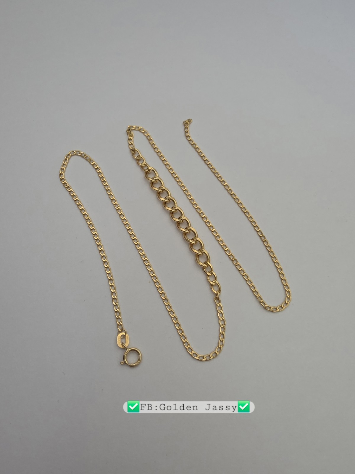 18K Real Gold Cuban Chain 17.5″long