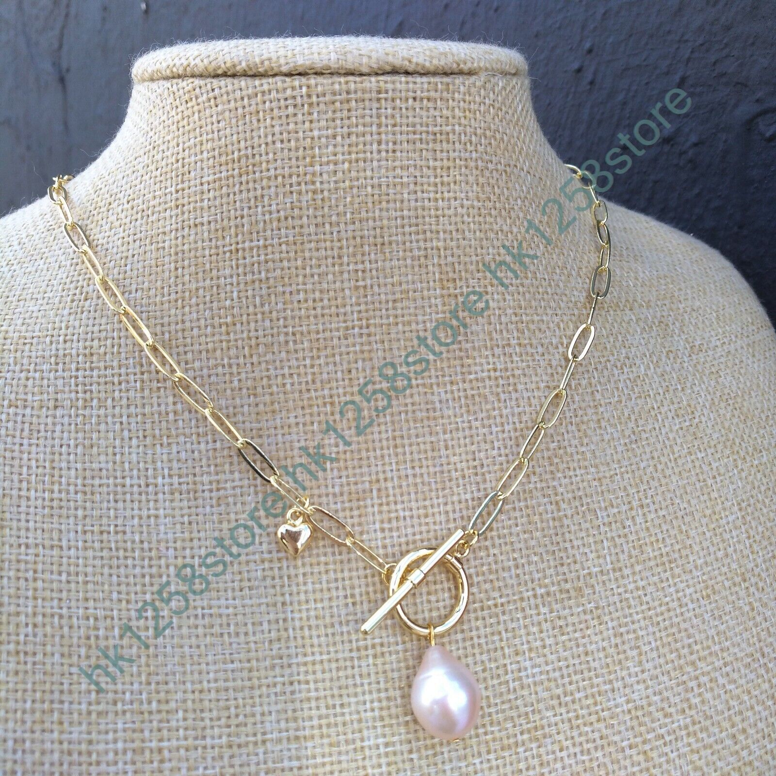 18″ AAAA+ South Sea Pink 9-12mm Pendant Pearl Necklace 14K Gold P