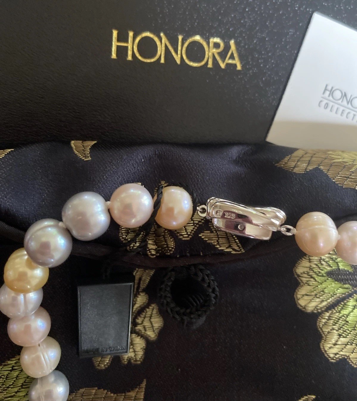 NIB Honora Sterling Silver Ming Spring Colors Cultured Pearl Strand Necklace 18”